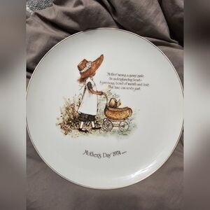 Vintage Holly Hobbie Mother's Day 1974 Ceramic Plate